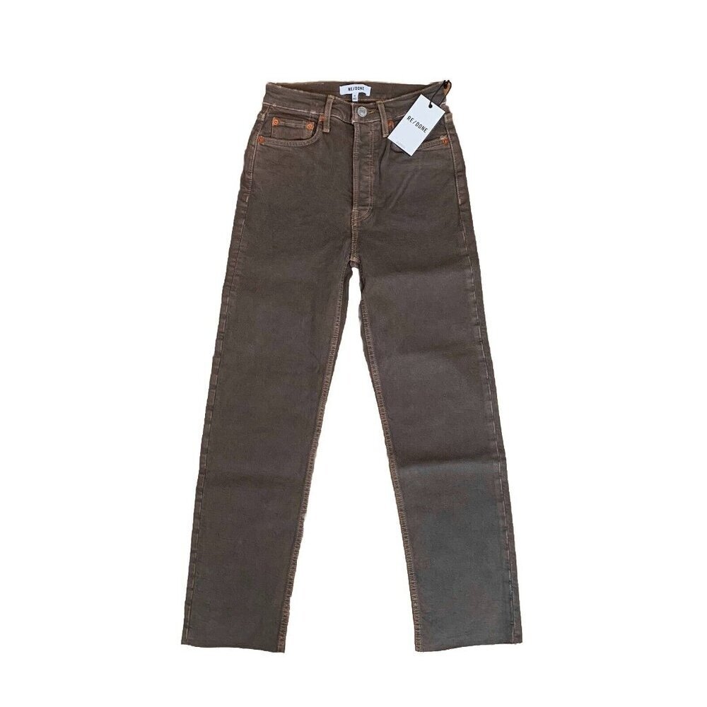 RE/DONE 70's Ultra High Rise Stove Pipe Jeans Brown Women’s 24 Anthropologie